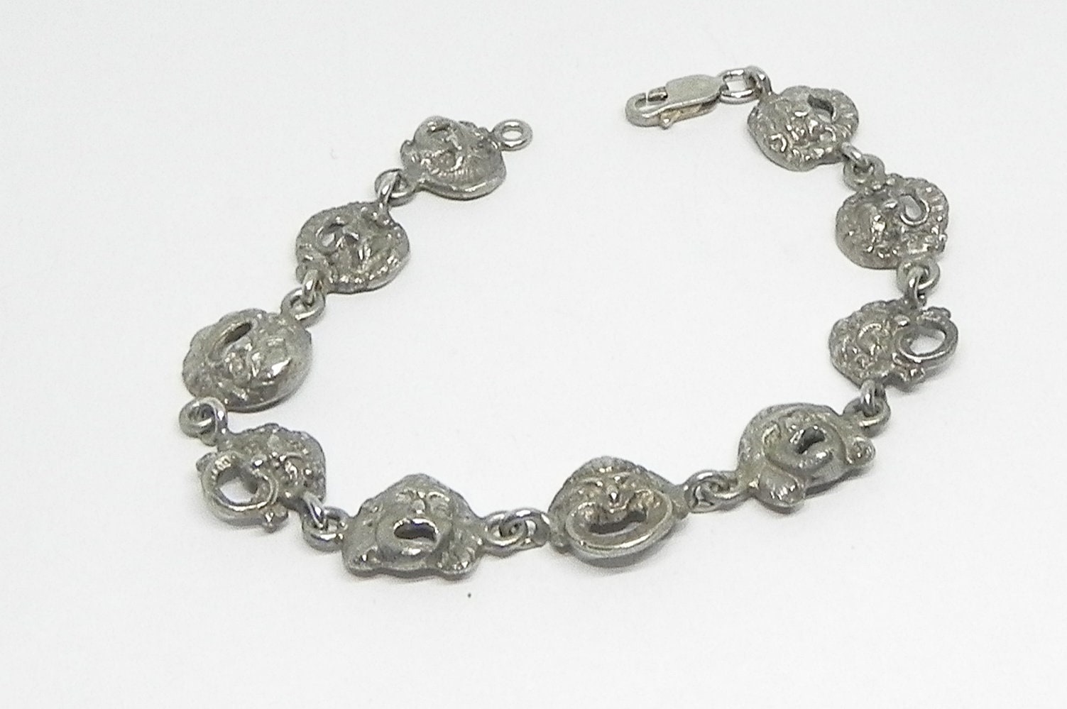 Vintage/antique Silver PERUZZI Mask Bracelet Florence Italy