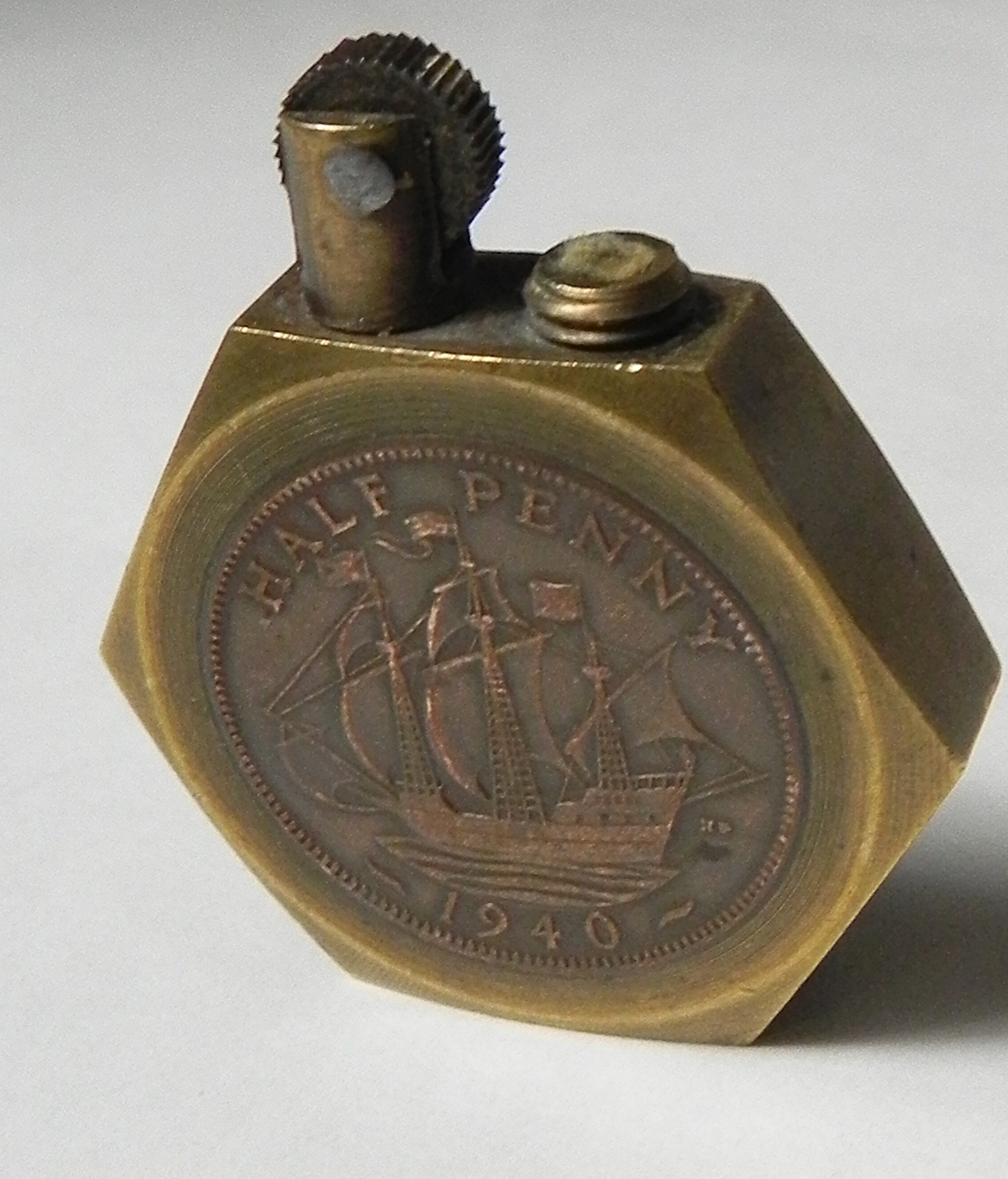 Rare WWII British Military Trench Art Cigarette Lighter Made