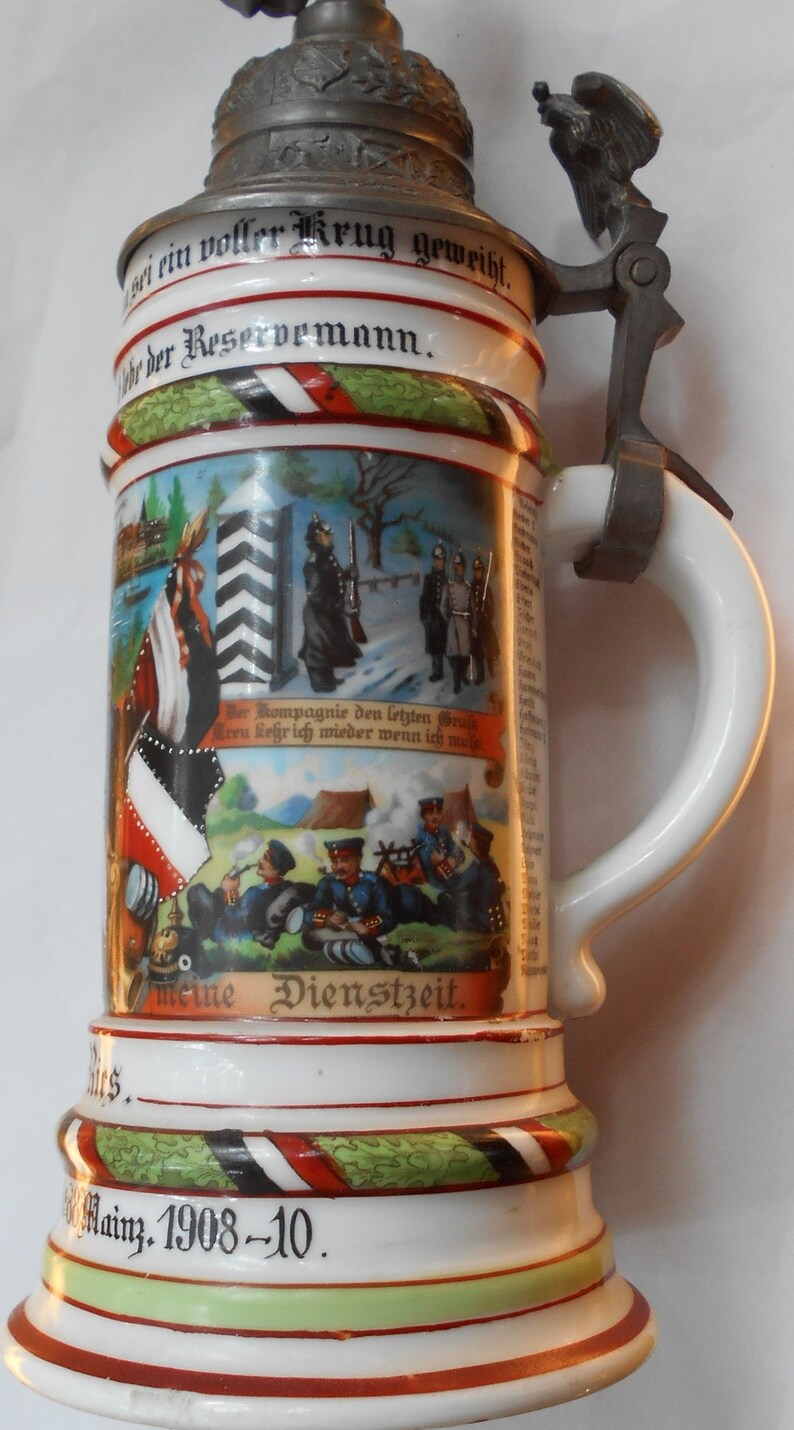 Antique German Army REGIMENTAL Lidded BEER Stein 190810. Etsy