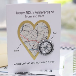 50.Hochzeitstag Karte, Jahrestag der Eltern, personalisiert, Grußkarten