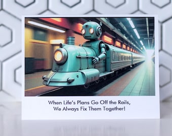 Funny Anniversary card for him, LGBTQ greeting cards, train gifts for men,