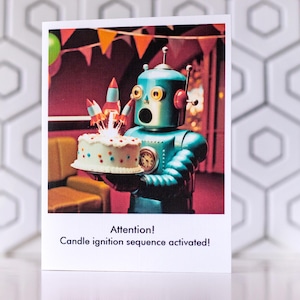 Lustige Geburtstagskarte für Ihn, Roboter Geburtstag, Freund Geburtstag,