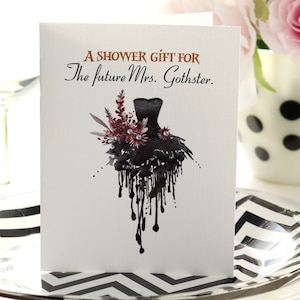 Bridal Shower greeting cards, Gothic Wedding, goth bride, Halloween wedding, handmade cards,