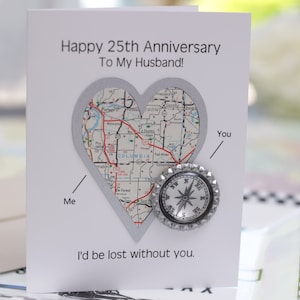 25 Jahre Jahrestagskarten, für Ehemann, silberne Hochzeitsjubiläumskarte, personalisierte Grußkarten, schwul