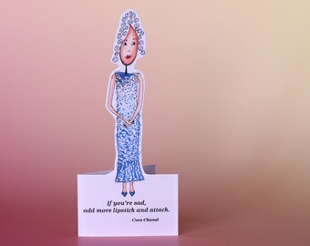 Support Cards, Coco Chanel quote, Gifts for best friend female,