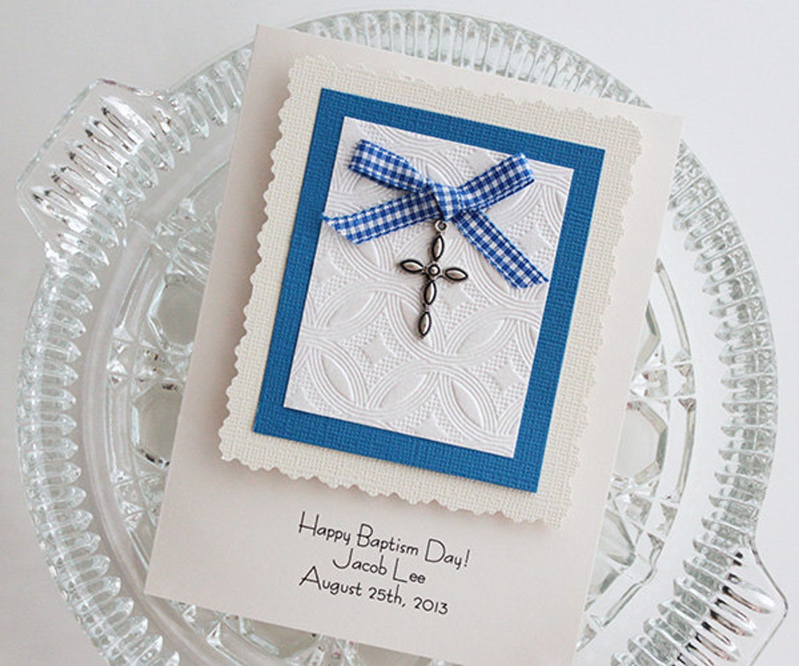 Boy Baptism Card Card for Godchild Card From Godparents - Etsy