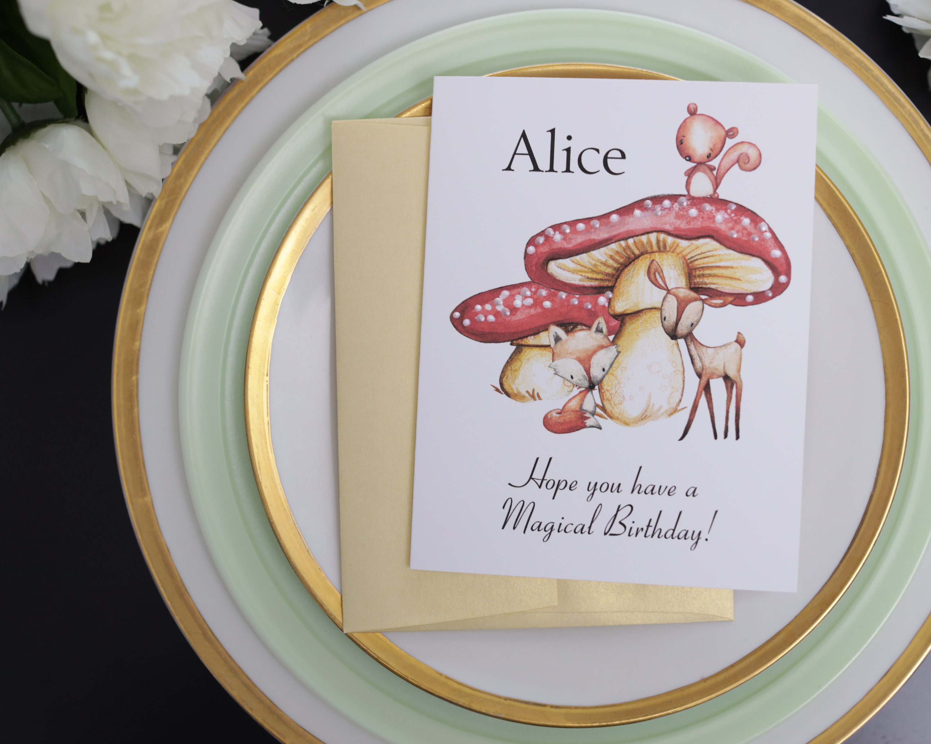 Mushroom Birthday Card Kids Personalized Greeting Cards Etsy