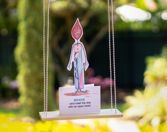 Positive Affirmation cards, just breathe sign, emotional support, Friendship card