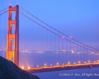 PHOTOGRAPH, Golden Gate Bridge at Night, Original Fine Art Photography