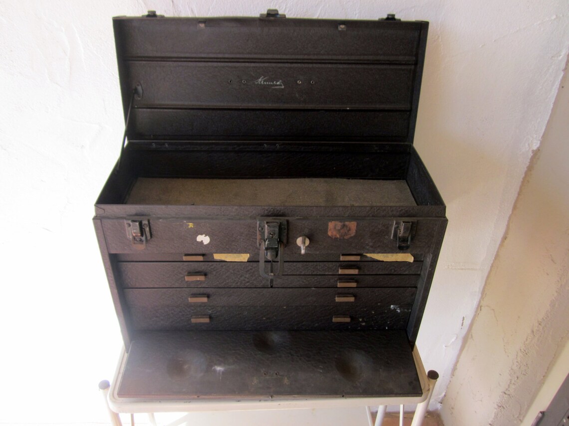 HUGE old vintage 1950s KENNEDY machinist tool box 7 drawers Etsy
