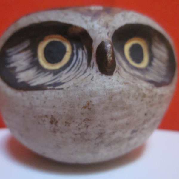 Vintage Mid Century Modern signed 1950's 1960's Gustavsberg Sweden Danish Modern OWL POTTERY  Figurine Edvard Lindahl