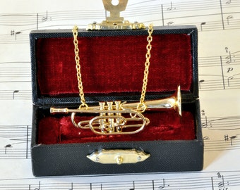 Cornet Necklace in Case - Music Necklace - Cornet Jewellery