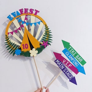 Festival Themed, Personalised, Cake Topper, 3D, Papercut