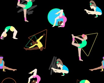 Gymnastics, Gymnast, Sports Seamless File for Fabric Sublimation ...