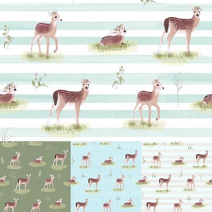 Fawn, Deer, Set of 4, Seamless Designs, Digital Download, Surface Pattern, Fabric