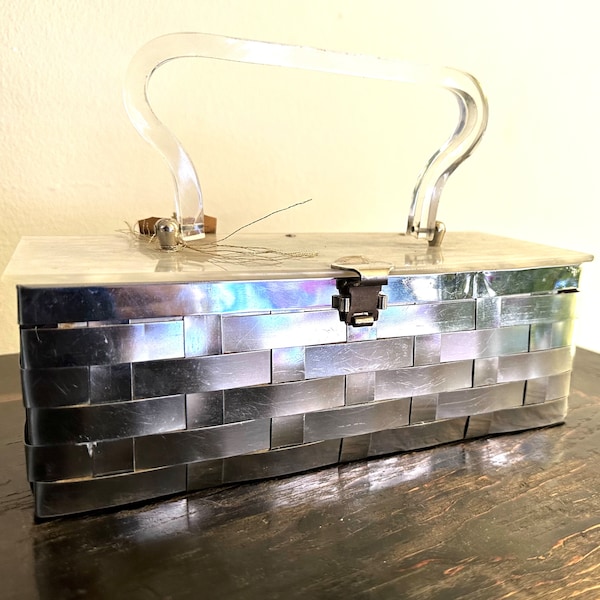 Vintage Metal and Lucite Box Purse