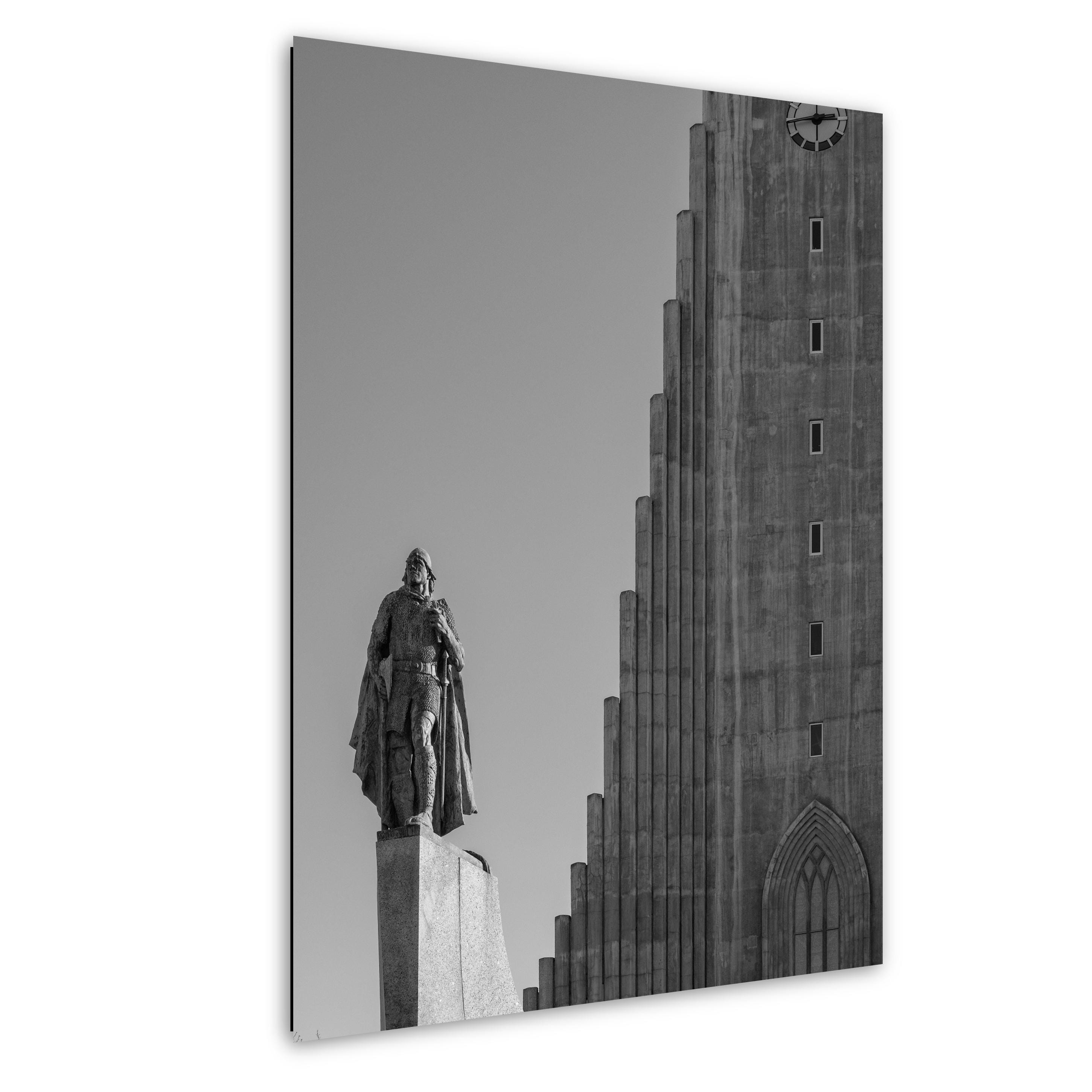 Hallgrímskirkja Print: Reykjavik Iceland, Leif Erikson Statue