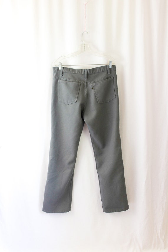 Vintage 70s Levis Gray Pants // 35" Waist // 31" … - image 2