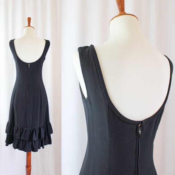 Vintage 60s Gay Gibson Black Mini Dress // Womens… - image 2