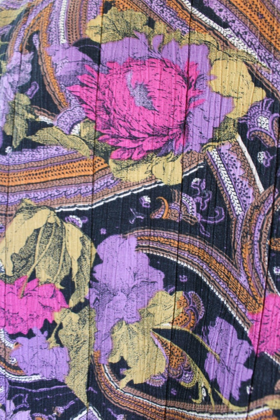 Vintage Paisley Floral Print Jacket // Women's L … - image 10
