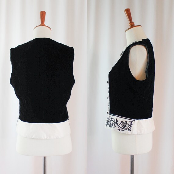 90s Ann Taylor Vest Velvet // Women's M Medium //… - image 3