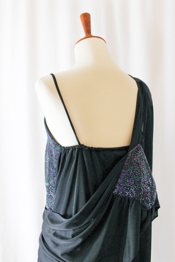 Vintage Formal Dress Black Glittery // Womens Siz… - image 5