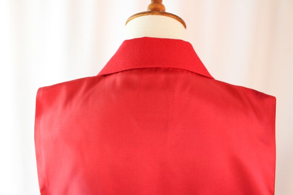 Vintage 90s Red Wool Suit Vest // Women’s L Large… - image 5