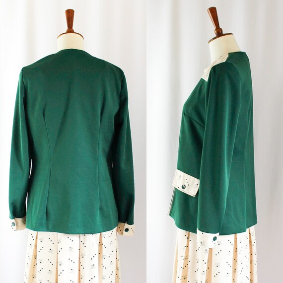 Vintage 60s Dress Suit Set Green Mod // Womens M … - image 6