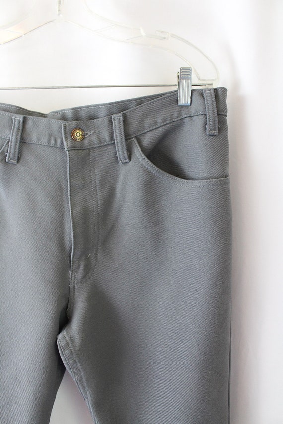 Vintage 70s Levis Gray Pants // 35" Waist // 31" … - image 8