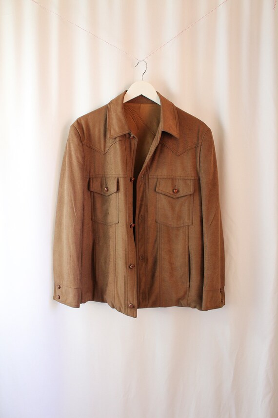 Vintage Western Brown Jacket // Mens L Large // F… - image 2