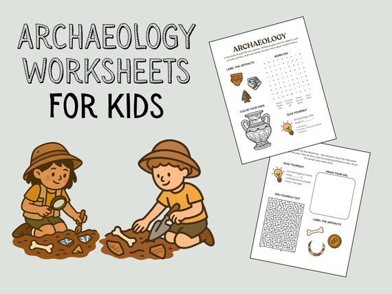 Archaeology Worksheets for Kids