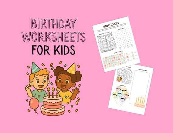Birthday Worksheets for Kids