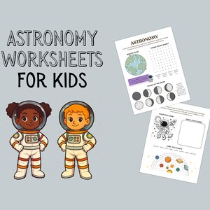 Astronomy Worksheets for Kids | Outer Space | Printable STEM & Montessori Activities | Educational PDF for Classroom, Homeschool Fun
