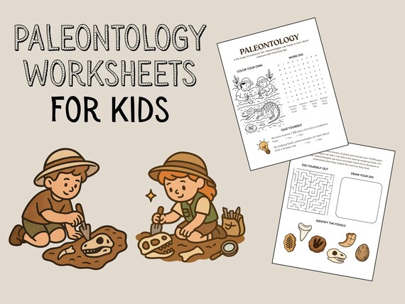 Paleontology Worksheets for Kids