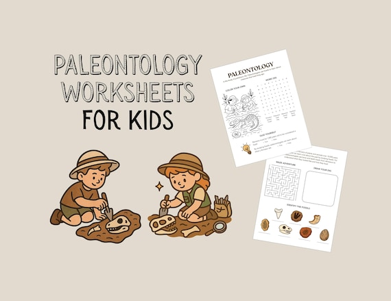 Paleontology Worksheets for Kids