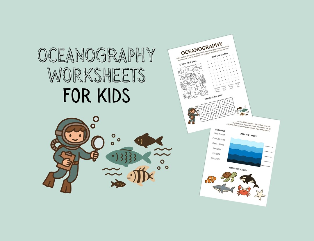 Oceanography Worksheets for Kids | Under the Sea | Printable STEM ...