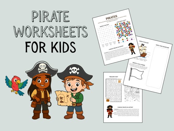 Pirate Worksheets for Kids