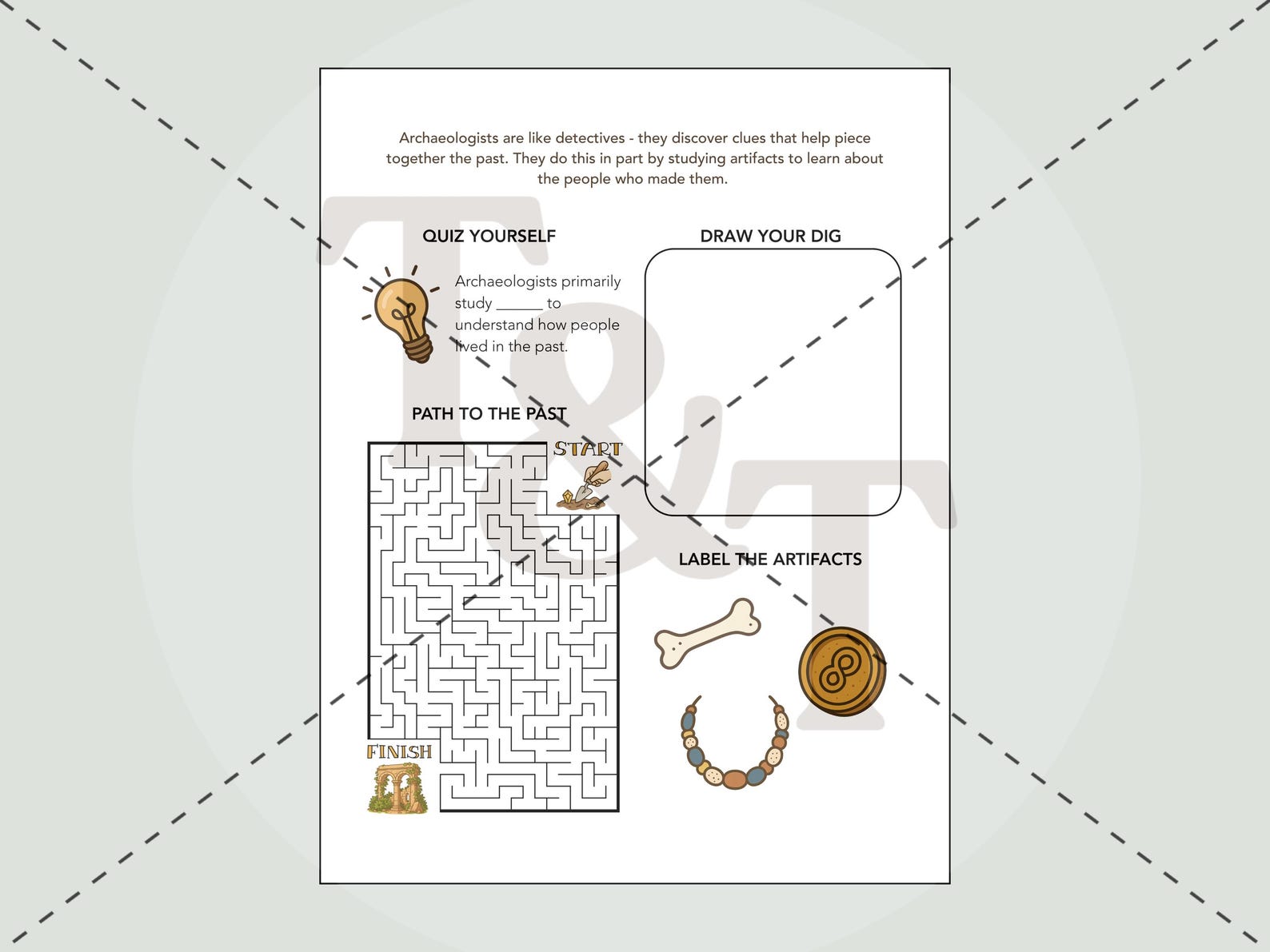 Archaeology Worksheets for Kids: Excavation & Treasure STEM Activities ...