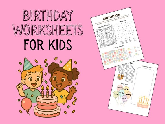 Birthday Worksheets for Kids