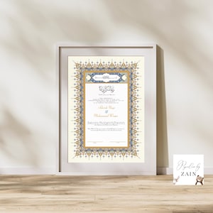 Nikkahnama Canva Vorlage | Islamischer Hochzeitsvertrag | Bearbeitbare Heiratsurkunde | Digitaler Download