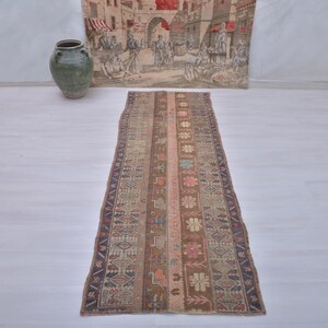 Vintage Wool Runner Rug, Anatolian Carpet, Boho Corridor Rug (2.7x7.8 ft)