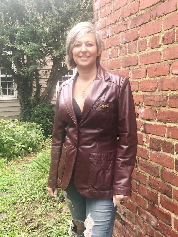Vintage 80's Aigner Style Leather Jacket Etsy