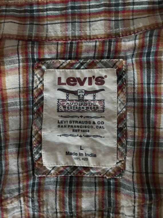 Levi's vintage mens 70's snap-button western-styl… - image 2