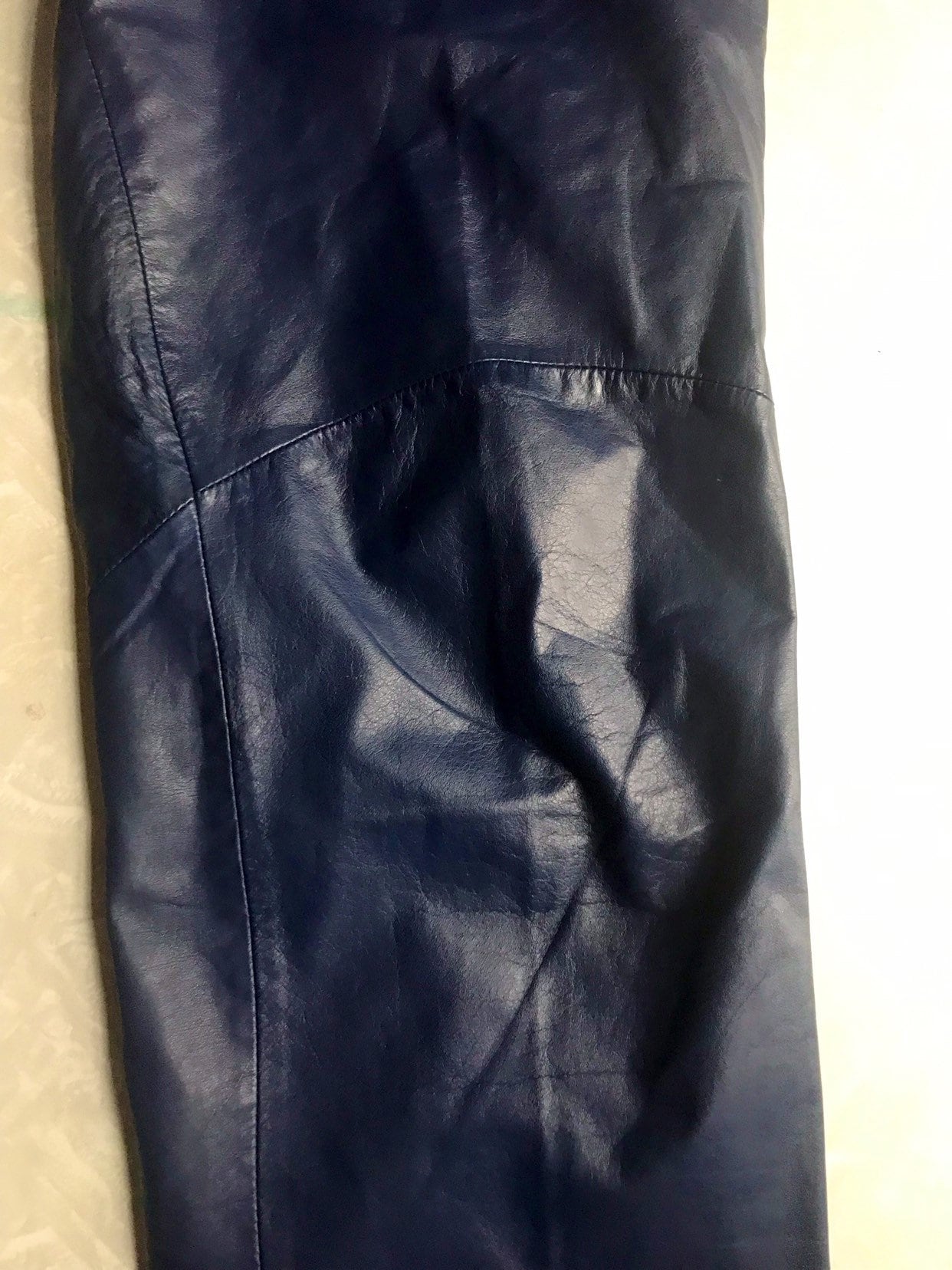 Vintage 80's Pia Rucci Midnight Blue Leather Pants W