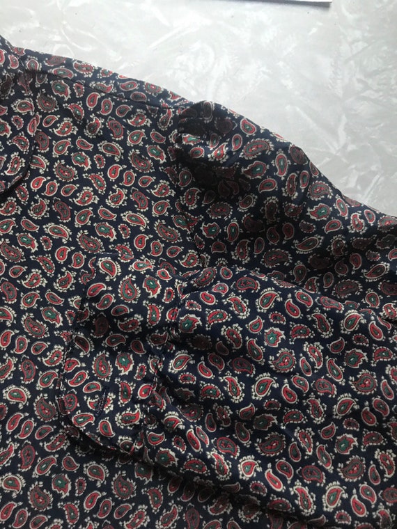 Vintage Villager paisley peter pan collar blouse-… - image 6