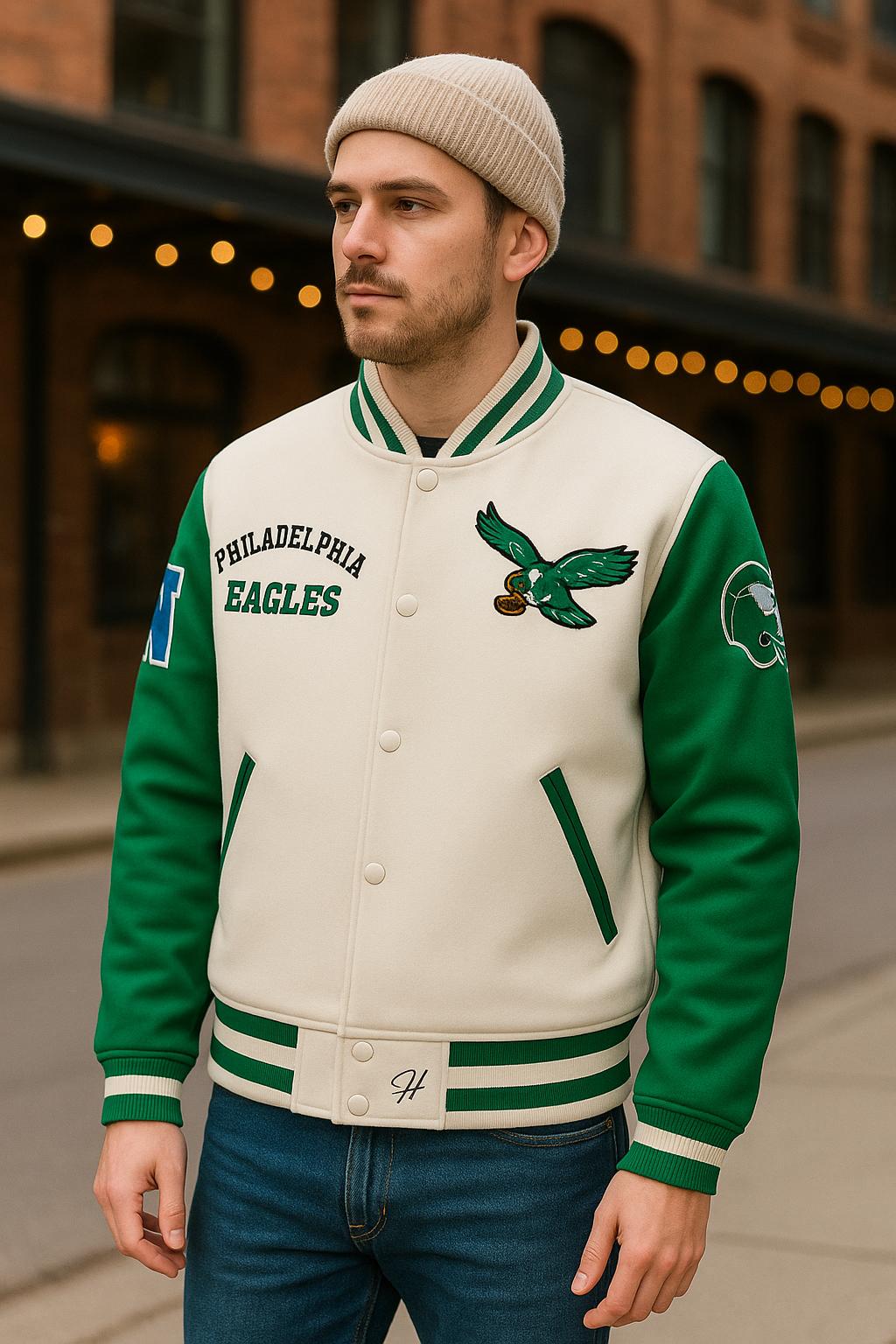 フィラデルフィア・イーグルス バーシティジャケット - 刺繍イーグル
