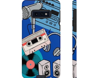 Retro Music Phone Case, Tough Phone Cover, Vintage Style, Gift for Music Lovers, Hipster Decor, Musical Accessories