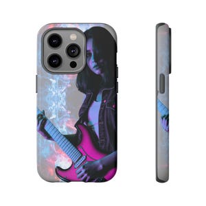 Custodia per telefono con chitarra, custodie resistenti per gli amanti della musica, regali di musica rock, giovane chitarrista