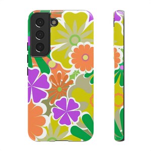 Retro Flower, Colorful Floral Phone Case | Tough Cases for All Occasions, Vibrant Flower Design, Gift for Flower Lovers