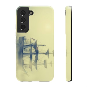 Custodia per telefono con motivo a nave vintage, stile nautico, resistente, accessorio di arte marinara, regalo per marinai